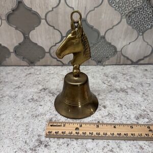 Vintage Solid Brass Bell Horse Head Bell Reception Home Decor Western Cottage Co